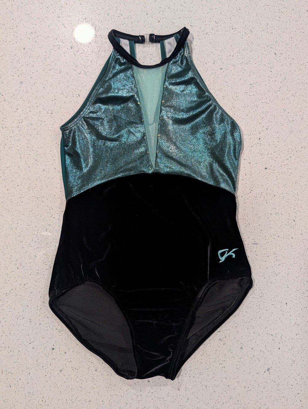 RARE Katelyn Ohashi GK Elite Adult Small Gymnastics Leotard Green Mystique Green